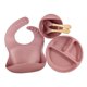 thumbnail image 1 of Babero de silicona para madres e hijos Plato de silicona para la cena Juego de ocho piezas Plato de succión para entrenamiento complementario de alimentos para bebés Juego de vajilla separada para, 1 of 5