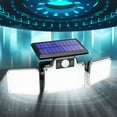 thumbnail image 5 of Utoimkio Solar Motion Sensor Lights with Remote Control,IP65 Waterproof LED Solar Outdoor Wall Lights,3 Heads Solar Flood Security Light with 3 Modes for Porch Garage Garden Yard Patio, 5 of 9