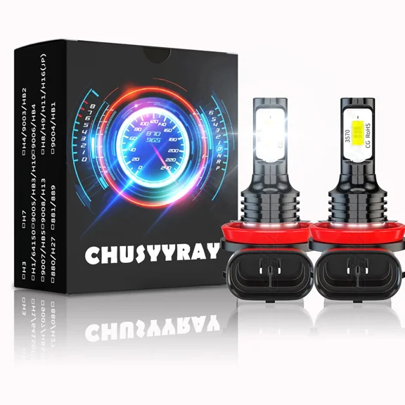 CHUSYYRAY H11 Led Headlight Super Bright Bulbs Kit White 6000K Low Beam 2-PACK