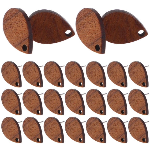 SHISUYAN 30pcs Wood Post Earring Studs Creative Earrings Accessories Earring Posts for Jewelry Making