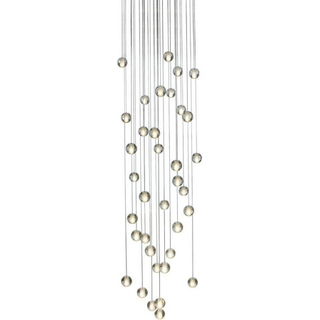 

LightUpMyHome Oasis 36 Light Stairwell Chandelier Square Canopy Chrome