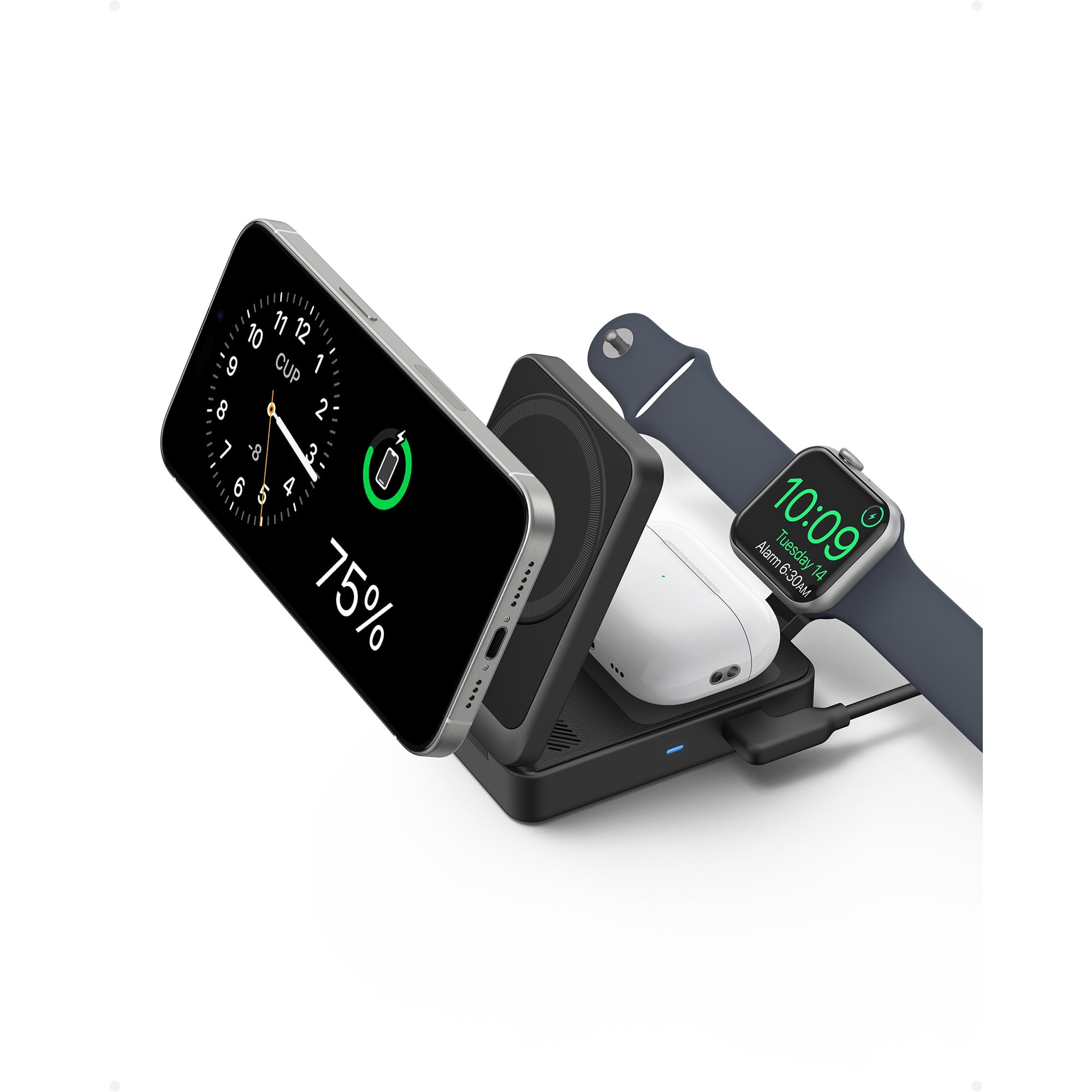 Anker MagGo Wireless Charging Station (15W,Foldable 3-in-1) Cable