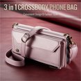thumbnail image 7 of Wallet Case for iPhone 15,Multi-Function Detachable 3 in 1 Magnetic Phone Case Wallet,Flip Strap Zipper Card Holder Phone Case with Shoulder Straps, 7 of 7
