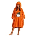 thumbnail image 2 of LEKWK Blanket Hoodies for Women Cute Pumpkin Costume Novelty Graphic Fleece Halloween Costume Soft Comfy Fall Winter Sleepwear Loungewear, 2 of 5