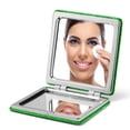 thumbnail image 1 of Espejo compacto OMIRO Glitter Green PU con aumento de 1X/3X, 1 of 9