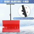 thumbnail image 3 of Lumiparty Snow Shovel with Wheels, Snow Pusher Shovel with Snow Removal Adjustable Angle & Height Handle, for Driveway, Pavement, 29"W X 19.3"H, Red, 3 of 7