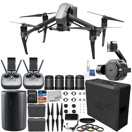 DJI Inspire 2 Quadcopter with Zenmuse X7 Camera, DL & DL-S Lens Set & Extra Remote Controller Transmitter (Best Quadcopter Transmitter Controller)