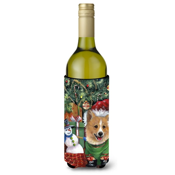 Corgi Under my Christmas Tree Wine Bottle Hugger