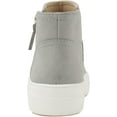 thumbnail image 5 of Soda Flat Women Chelsea Shoes Side Zipper Canvas Suede Casual High Top Hidden Platform Sneakers White Sole Flatform Cushion Foam booties ROUTE-G Gray IMSU 9, 5 of 5