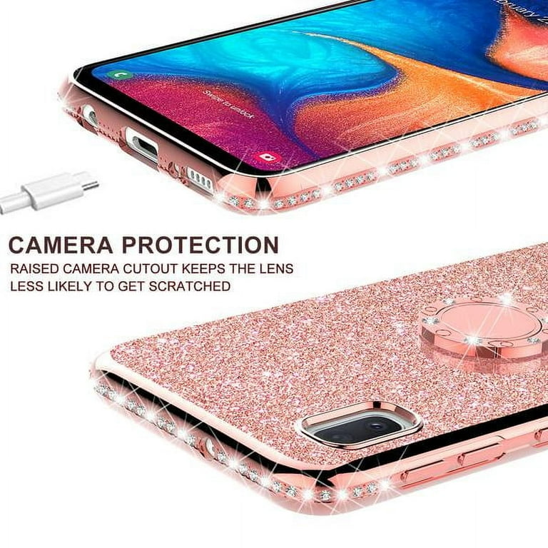 Cute Glitter Phone Case Kickstand for Samsung Galaxy A10e Case - Main Image