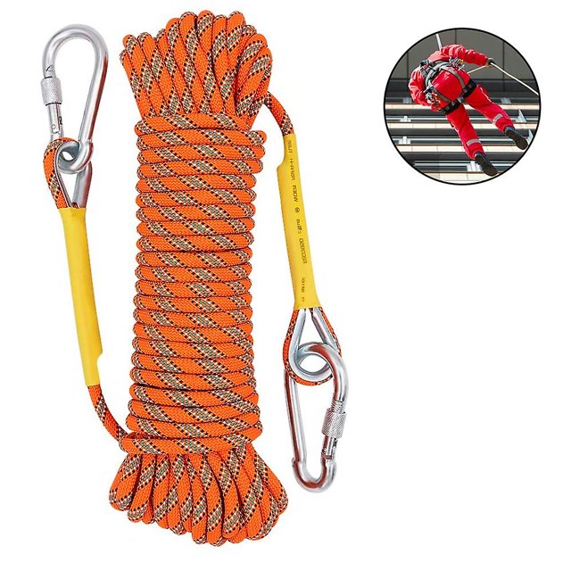 Static Climbing Rope Accessory Cord Equipment (10m) Escape Rope Ice Climbing Equipment Fire Rescue Rope-orange-climbing Rope