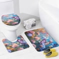 thumbnail image 4 of Watercolor Wildflowers Bathroom Sets with Shower Curtain And Rugs, Incl with 12 Hooks，Toilet Lid Oval Rug, 4 of 8