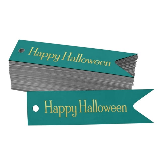 Inkdotpot Étiquettes en Feuille d'Or Réelles Joyeux Halloween 100 Pcs