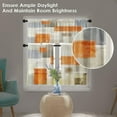 thumbnail image 5 of Orange Kitchen Window Curtains Valance and Tier Set 36 Inch, Grey Beige Contemporary Rod Pocket Short Tier Curtain, Abstract Art Small Cafe Drapes for Kitchen Decor, 5 of 6