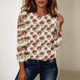 thumbnail image 3 of KICILVS Womens Christmas Tops Bells Print Long Sleeve Crew Neck T Shirt Casual Holiday Blouse for Christmas Day Outfits, 3 of 8