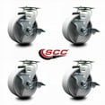 thumbnail image 2 of 5 Inch Semi Steel Cast Iron Swivel Caster Set with Ball Bearings and Brakes, 2 of 2