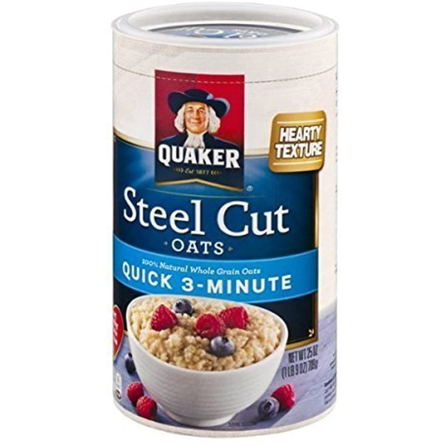 Quaker Quick 3Minute Steel Cut Oats 25Oz Canister (Pack Of 4) By Quaker