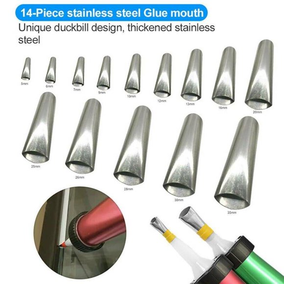 14 X Embout de Calfeutrage en Acier Inoxydable Embouts d'Application des Outils d'Application des Buses