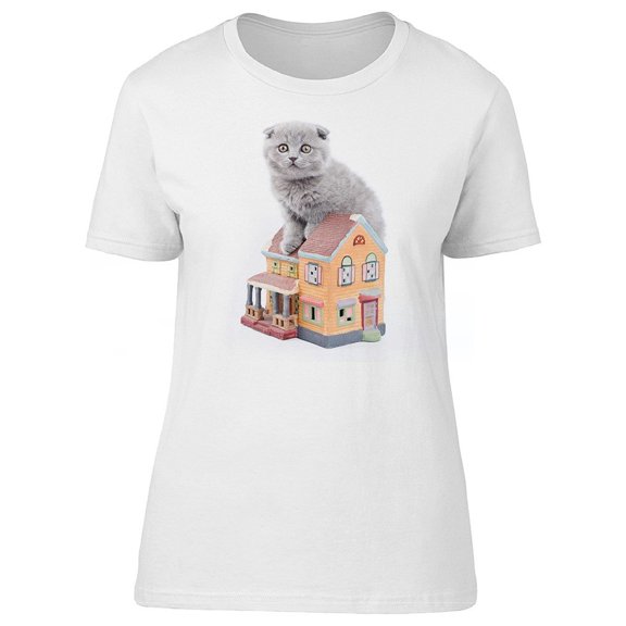 Cute Grey Baby Kitten Tee Women's -Image by Shutterstock