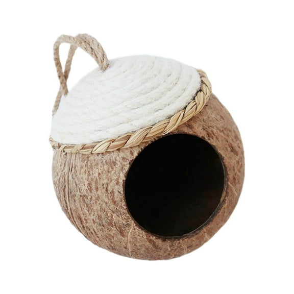 perfeclan Coconut Shell Birds Nest, Hanging Bird House, Outside Birds Hut,Small Animals House, Bird Cage for Budgies Parakeet Canary