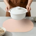 thumbnail image 4 of Oval Placemats Set of 4 Vinyl Placemats for Kitchen Dining Washable Heat Resistant Table Placemats Wipeable Table Mat Pink 17.7x11.8inch, 4 of 6