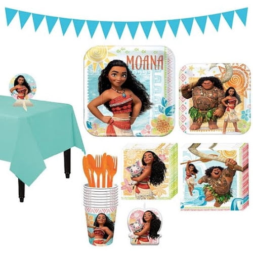 Moana Tableware Party Kit for 8 Guests - Walmart.com ...