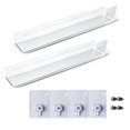 thumbnail image 1 of 2 Pack Clear Vinyl Record Shelf Wall Mount Acrylic Album Record Holder, 1 of 5
