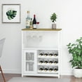 thumbnail image 3 of Kselythan  Wine Bar Cabinet with Storage,Wine Bar Cabinet,Wine Rack Cabinet，Sliding Barn Door，Buffet Cabinet with Storage,Three-Tiered Wine Storage, 3 of 8