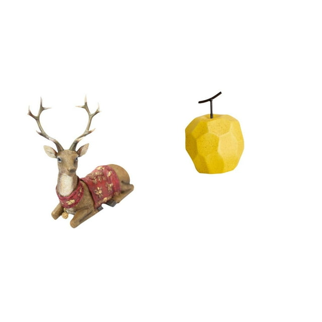 Escultura De Fruta De Reno De Porcelana, Adorno De Alce, Figura De Ciervo, Estatua De Mesa, Decoración Geométrica Para Sala De Estar, Oficina, Dormitorio, Festival, Casa De Campo.