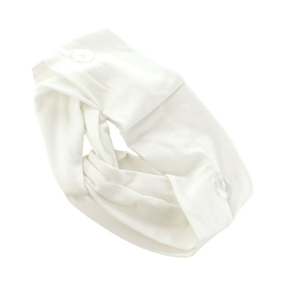 Ear Saver Button Headband - White