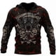 thumbnail image 3 of Sudadera con capucha unisex de estilo hip hop de estilo informal, estilo retro medieval, con estampado 3D de calavera y oración para hombre, 3 of 5