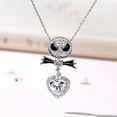 thumbnail image 3 of Jeulia Jack Skellington and Sally Necklace 925 Sterling Silver The nightmare before Chirstmas Heart Pendant Necklace Skull Spider Skeleton Tarantula Halloween Jewelry Romantic Jewelry Gift, 3 of 6