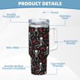 thumbnail image 5 of Pofeuu Skeleton with Roses Print 40oz Ice Bully With Handle And Straw Stainless Steel Vacuum Insulated Cup And 2 In 1 Straw Lid, 5 of 8