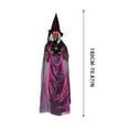thumbnail image 4 of XIA0LE 70.8in Life Size Hanging Talking Witch, Animated Halloween Witch With Sound Activation And Red Eyes For Outdoor & Indoor Decor ,Spooky And Scary Witch For Halloween Decorations (Purple), 4 of 9