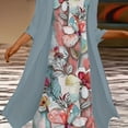 thumbnail image 1 of Plus Size Outfits Set, Women's Plus Floral Print Round Neck Tank Dress & Long Sleeve Coat Outfits Two Piece Set, 1 of 5