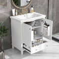 thumbnail image 2 of 30" Bathroom Vanity with Single Sink Combo, Modern Undermount Bathroom Sink Cabinet, Wood Bathroom Dresser Storage Cabinet with Doors and Drawer, White, 2 of 9