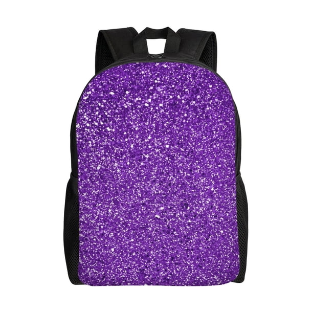 Fotbe Glitter Purple Mochila de Viaje para Laptop, Mochila Ejecutiva Delgada y Resistente 15.6"