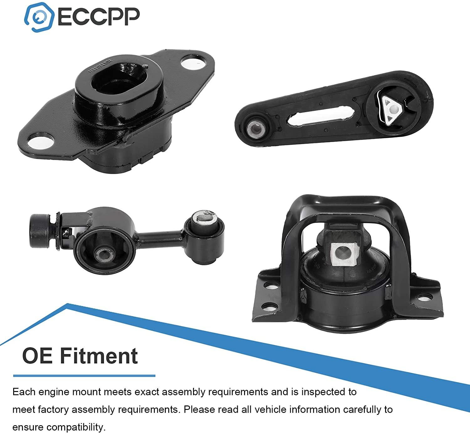 ECCPP Engine Motor and Trans Mounts A4318 A4312 A4320 A4323 Set of 4 Fit for Nissan Versa 2007-2012 Cube 2009-2014 1.8L