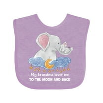 Inktastic My Grandma Loves Me to the Moon and Back Elephant Family Boys or Girls Baby Bib