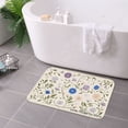 thumbnail image 3 of FJPT Non Slip Flannel Polyester Floor Mat Floral Pattern Soft Absorbent Rug For Bathroom Kitchen Bedroom Decor 16x24 inch, 3 of 5