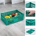 thumbnail image 3 of QinaQin Caja plegable de almacenamiento de 52 L, tipo milk crate de plástico reforzado, diseño colapsable y multiusos para garaje, cocina, oficina y organización diaria, 3 of 7