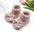 thumbnail image 6 of Wxolcjlv Warm Baby Socks Children Kids Soft Bottom Shoes Bowkot Princess Floor 1Pc + 1Pc Bow Hairband Cute Soft Socks,0M-12M, 6 of 6