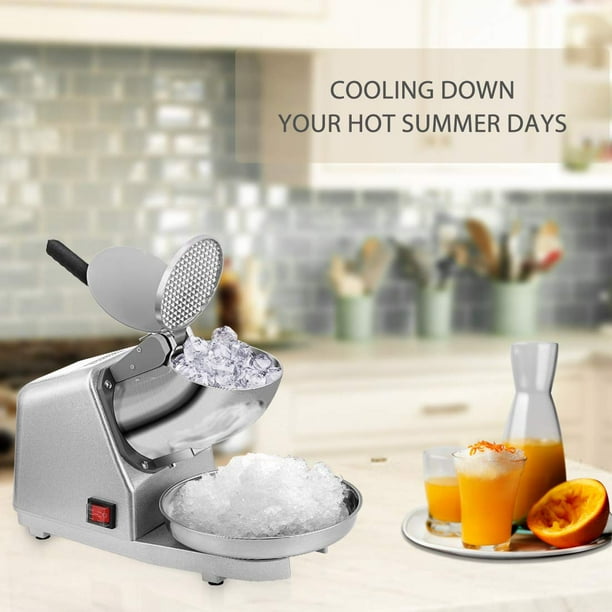 Electric Dual Blades Ice Crusher Shaver Snow Cone Maker Machine Silver