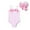Pink, variant on Happy Town Toddler Girls Clothes 0-24M One-Piece Swimsuit with Hat 2-Piece Summer Swimwear for Girls