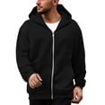 thumbnail image 5 of WTOBBY Men's Hooded Pullover Sweatshirt Jacket, Lightweight Zippered Design with Backpack Style, Casual Campus and Sportswear for Athletic Activities,Black 3XL, 5 of 5