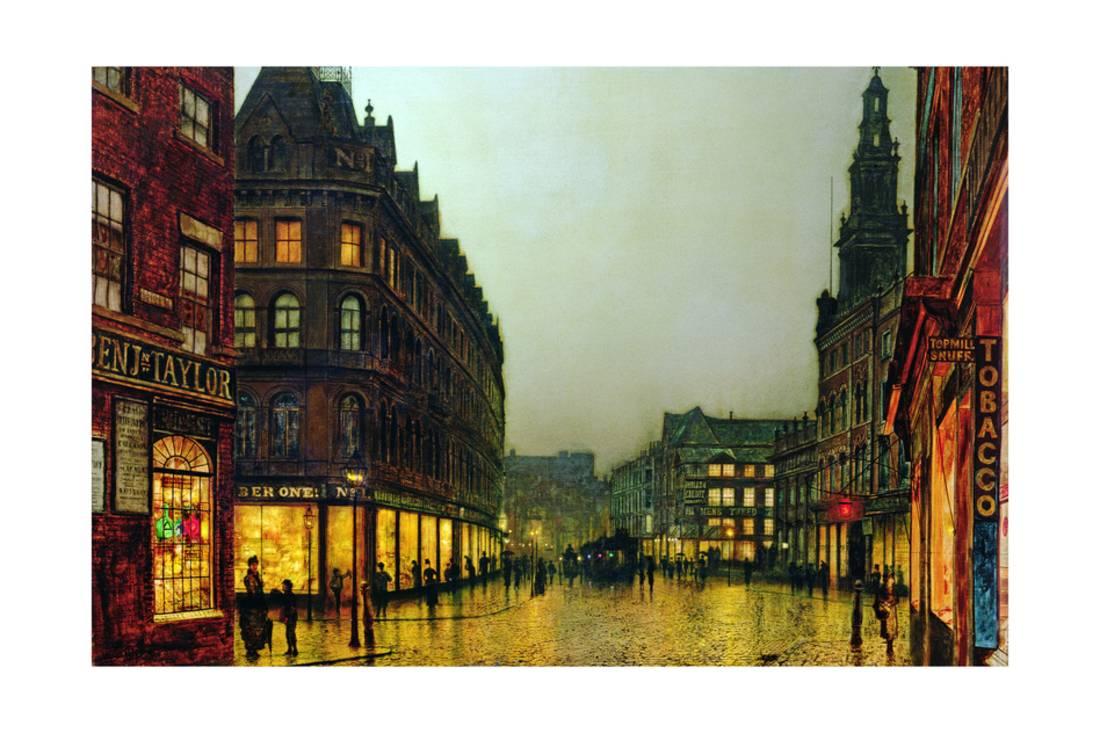 Boar Lane, Leeds, 1881 Print Wall Art By John Atkinson Grimshaw