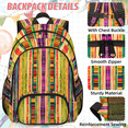 thumbnail image 2 of Herdesigns Mexican Stripes Large Backpack Set with Lunch Box Lightweight Water Resistant Travel Laptop Backpacks Casual Daypacks for Women Men, 2 of 8