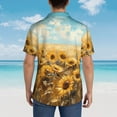 thumbnail image 4 of Sigee Sunflower Field Bliss for Men’s Casual Beach Summer Shirts Funky Hawaiian Shirt for Men Hawaiian Shirts,Large, 4 of 7