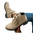 thumbnail image 4 of Tawop Womans Boots Mid-Calf Chunky Low Heel Buckle Thick Sole Fall Boots, 4 of 7