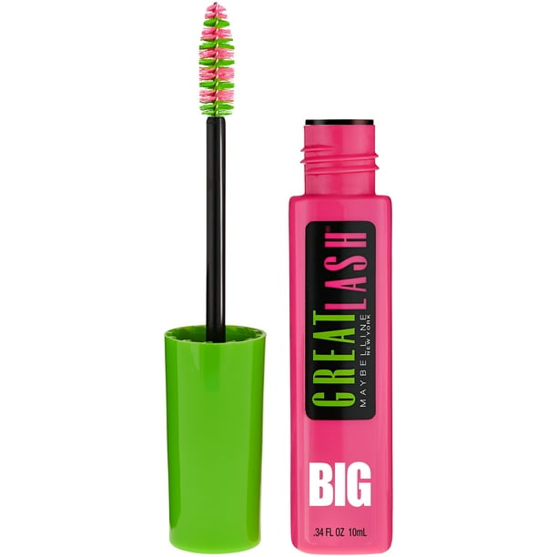 Maybelline Great Lash BIG Washable Mascara, Blackest Black, 0.34 fl. oz